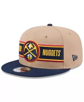 Мужская коричнево-темно-синяя кепка Snapback Denver Nuggets NBA Draft 9FIFTY 2024 New Era, синий