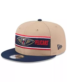 Мужская коричнево-темно-синяя кепка Snapback New Orleans Pelicans NBA Draft 9FIFTY 2024 New Era, синий