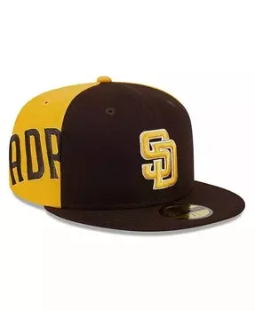 Мужская коричнево-золотая приталенная шляпа San Diego Padres Gameday Sideswipe 59fifty New Era, коричневый