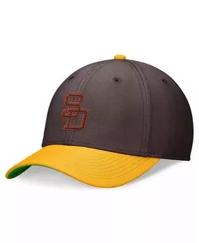 Мужская коричнево-золотая шляпа San Diego Padres Cooperstown Collection Rewind Swooshflex Performance Hat Nike, коричневый