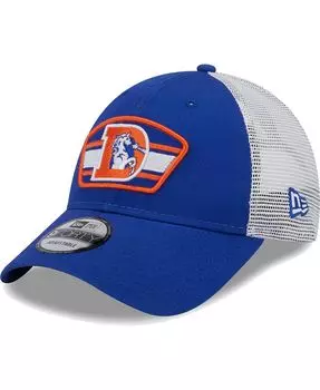 Мужская королевская белая кепка Denver Broncos с нашивкой-логотипом Trucker 9FORTY Snapback New Era