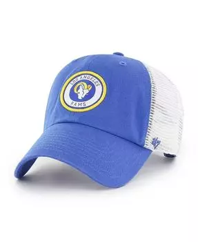 Мужская королевская белая кепка Los Angeles Rams Highline Clean Up Trucker Snapback '47 Brand, синий