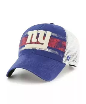 Мужская королевская белая кепка New York Giants Interlude MVP Trucker Snapback с эффектом потертости '47 Brand, синий