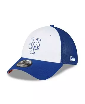 Мужская королевская белая кепка New York Mets 2023 для тренировок на поле 39THIRTY Flex Hat New Era
