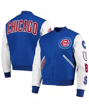 Мужская королевская белая куртка chicago cubs varsity logo с молнией во всю длину Pro Standard, мульти
