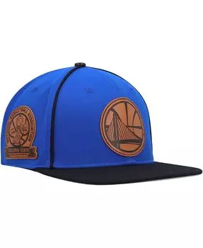 Мужская королевская черная кепка Golden State Warriors Heritage с кожаной нашивкой Snapback Pro Standard