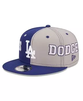 Мужская королевская серая кепка Los Angeles Dodgers Team Split 9Fifty Snapback New Era