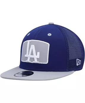 Мужская королевская серая кепка с логотипом Los Angeles Dodgers Zoom Trucker 9FIFTY Snapback New Era