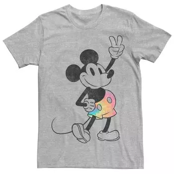 Мужская короткая футболка с изображением Микки Мауса и радужным знаком мира Disney