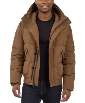 Мужская короткая куртка-анорак из плотного нейлона с эффектом "кринкл" Michael Kors, коричневый