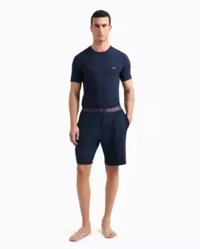 Мужская короткая пижама из модальной ткани Armani, синий
