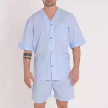Мужская короткая пижама из синей ткани El Bho Nocturno, синий