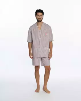 Мужская короткая пижама из ткани оранжевого цвета Guasch