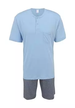 Мужская короткая пижама на пуговицах Relax Choice CALIDA, цвет Placid Blue