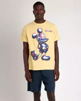 Мужская короткая пижама желтого трикотажа Disney, жёлтый