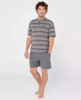 Мужская короткая серая трикотажная пижама El Bho Nocturno, серый
