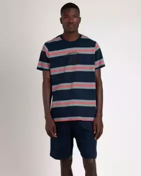 Мужская короткая синяя трикотажная пижама Admas, синий