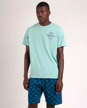 Мужская короткая синяя трикотажная пижама Admas, синий