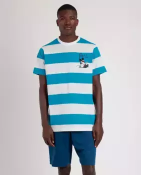 Мужская короткая синяя трикотажная пижама Disney, синий