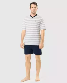 Мужская короткая синяя трикотажная пижама El Bho Nocturno, синий