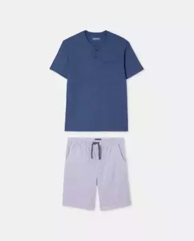 Мужская короткая смешанная пижама Dustin, индиго