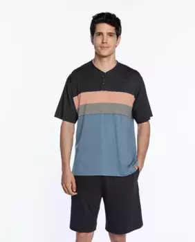 Мужская короткая трикотажная пижама Punto Blanco, серый