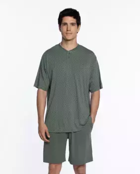 Мужская короткая трикотажная пижама Punto Blanco, зеленый