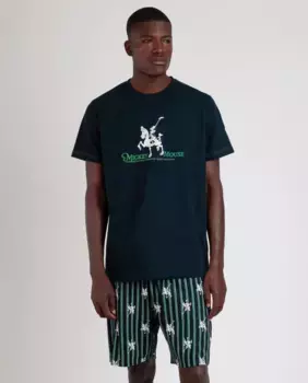 Мужская короткая трикотажная пижама темно-синего цвета Disney, тёмно-синий