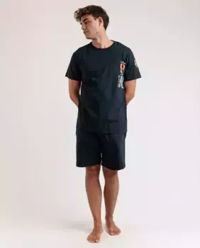 Мужская короткая трикотажная пижама темно-синего цвета Admas, тёмно-синий