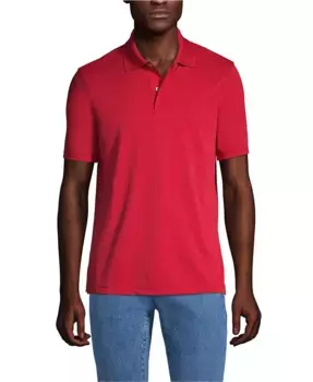 Мужская короткорукавная поло из полиэстера Lands' End, красный