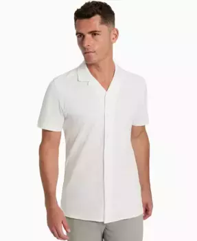 Мужская короткорукавная рубашка-кемпер из пике Kenneth Cole, белый