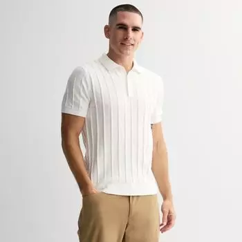 Мужская короткорукавная текстурированная поло-водолазка Apt. 9, бежевый