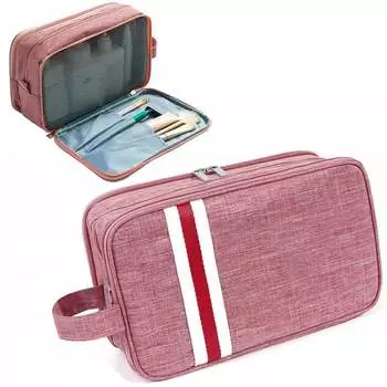 Мужская косметичка с удобной ручкой, 3 отделениями, водонепроницаемый карман Trip Story