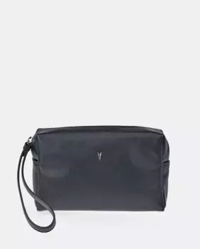 Мужская косметичка Yanko на молнии из черной кожи, черный