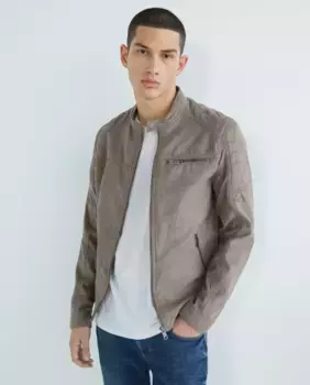 Мужская косуха с эффектом кожи Jack & Jones, бежевый