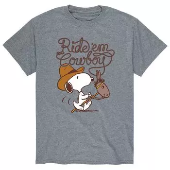Мужская ковбойская футболка Peanuts Ride Em Licensed Character