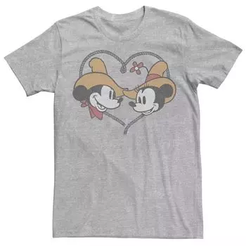Мужская ковбойская футболка с сердечком Disney Mickey And Friends Mickey & Minnie Licensed Character