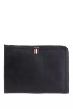 Мужская кожаная большая сумка для документов Thom e Thom Browne, черный