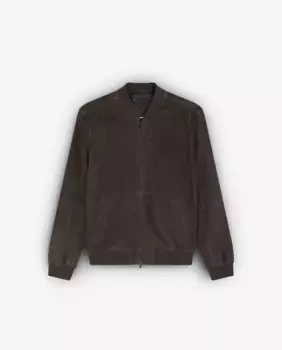 Мужская кожаная куртка на молнии Scalpers, серый