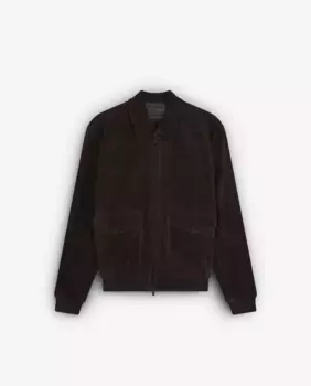 Мужская кожаная куртка с ребристой отделкой Scalpers, темно-коричневый