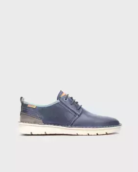 Мужская кожаная обувь на шнуровке с очень легкой подошвой и съемной стелькой Pikolinos, синий