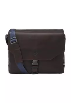 Мужская кожаная сумка через плечо с отделением для ноутбука OTTO KERN, цвет Dark Brown