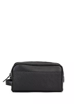 Мужская кожаная сумка для бритья с черным логотипом Beymen