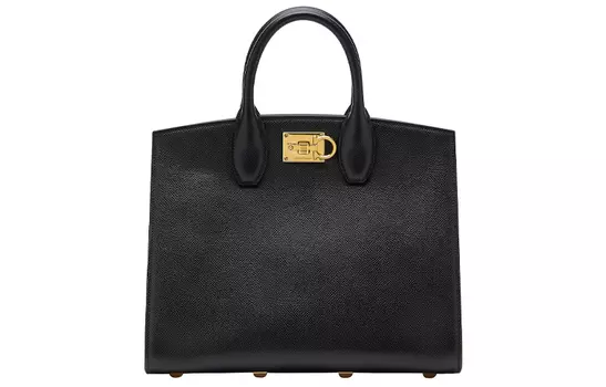 Мужская кожаная сумка FERRAGAMO, черная