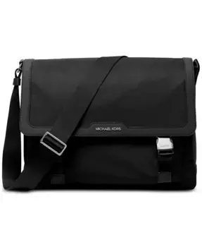 Мужская кожаная сумка-мессенджер Malone Logo Cargo Michael Kors, черный