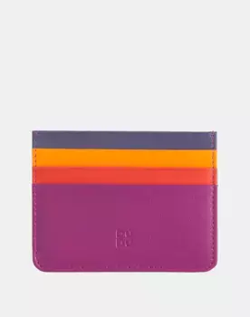 Мужская кожаная визитница с шестью карманами Dudu, фуксия