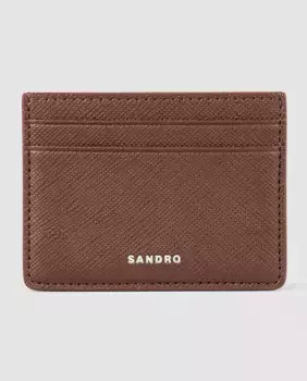 Мужская кожаная визитница Sandro, темно-коричневый