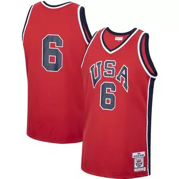 Мужская красная баскетбольная майка Mitchell & Ness Патрик Юинг США 1984 года выпуска