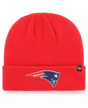 Мужская красная базовая вязаная шапка New England Patriots с манжетами '47 Brand