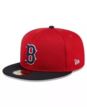 Мужская красная бейсболка Boston Red Sox 2024 Batting Practice 59FIFTY с приталенной кепкой New Era, красный